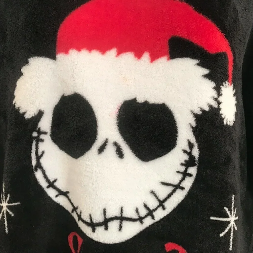 Disney Nightmare Before Christmas Fleece Pajama PJ Top Large Jack Skellington - Picture 3 of 9